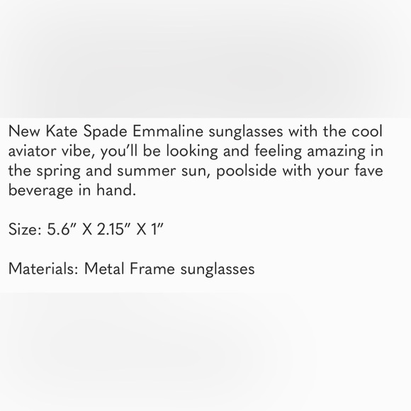Kate Spade NY Emmaline aviator style gradient sunglasses NEW w/soft cloth case. - Picture 8 of 8